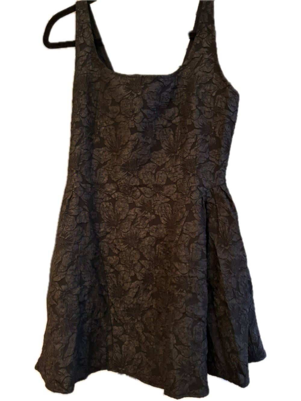 Women's Cider Black Floral Textured Mini Dress Size L